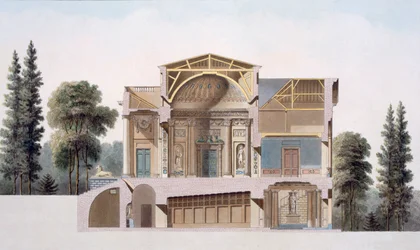 Querschnitt eines Landhauses in Laeken, aus 